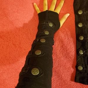 Black Punk Goth Scene Fingerless Gloves